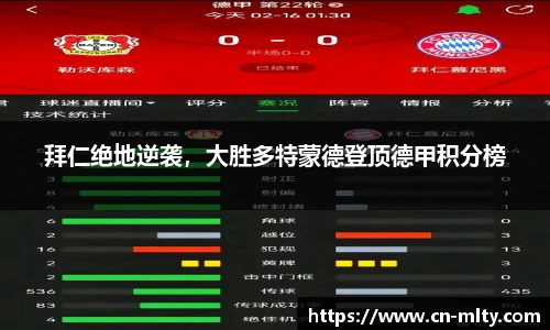 拜仁绝地逆袭，大胜多特蒙德登顶德甲积分榜