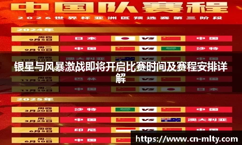 银星与风暴激战即将开启比赛时间及赛程安排详解